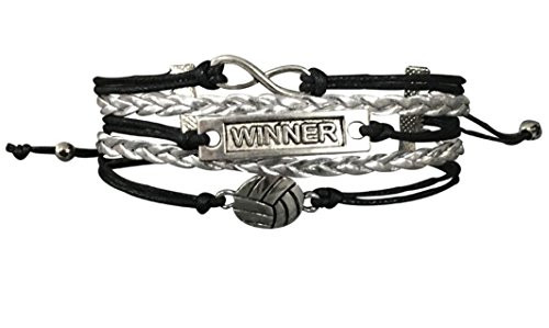 Volleyball Winner Charm Bracelet - Infinity Love Adjustable Charm Bracelet with Volleyball Charm for Female Volleyball Players