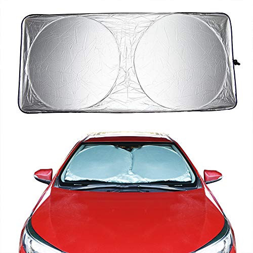 Yuauy Car Windshield Sun Shade Blocks UV Rays Sun Visor Protector Foldable Sunshade for car Windshield Will Keep Your car Cooler