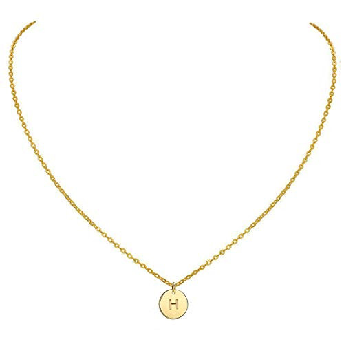 MOMOL Gold Initial Necklace 18K Gold 