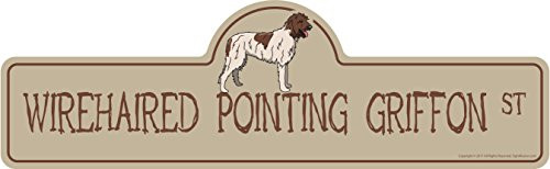 SignMission Wirehaired Pointing Griffon Street Sign  IndoorOutdoor  Dog Lover Funny Home Decor for Garages Living Rooms Bedroom Offices Personalized Gift  18 Wide
