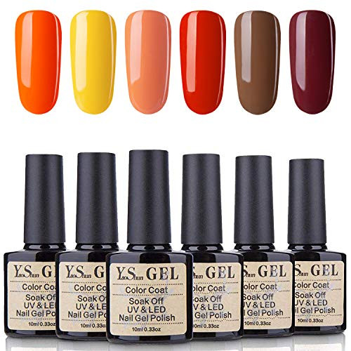 Gel Nail Polish Kit - YaoShun Gel Polish Pumpkin 6 Colors Series Soak Off Nail Gel UV LED Nail Polish Gift Box Nail Polish Kit 10ML Manicure UV Nail Gel Salon Art Kit Gel Nail Polish Kit - YaoShun Gel Polish Pumpkin 6 Colors Series Soak Off Nail Gel UV LED Nail Polish Gift Box Nail Polish Kit 10ML Manicure UV Nail Gel Salon Art Kit