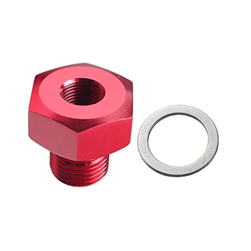DEWHEL Red Aluminum LS Engine Swap M16 1_5 Adapter to 18 NPT Oil Pressure Sensor for Oil Pressure Gauge 551172 LS1 LS2 LS3 LS6 LS7 LS 4_8 5_3 5_7 6_0 Swap Fits Camaro Firebird and More