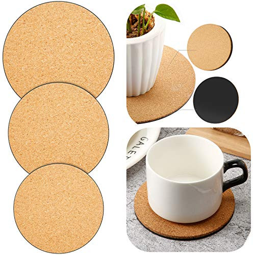 3 Pieces Cork Plant Mat Round Cork Plant Coasters DIY Cork Pad Plant Plate Pad for Gardening Indoor and Outdoor Pots DIY Craft Project 4 Inches 6 Inches 8 Inches