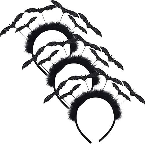 WILLBOND 3 Pieces Halloween Bat Headband Glitter Black Bat Hair Hoop Halloween Costume Accessory for Cosplay Party Photo Props WILLBOND 3 Pieces Halloween Bat Headband Glitter Black Bat Hair Hoop Halloween Costume Accessory for Cosplay Party Photo Props