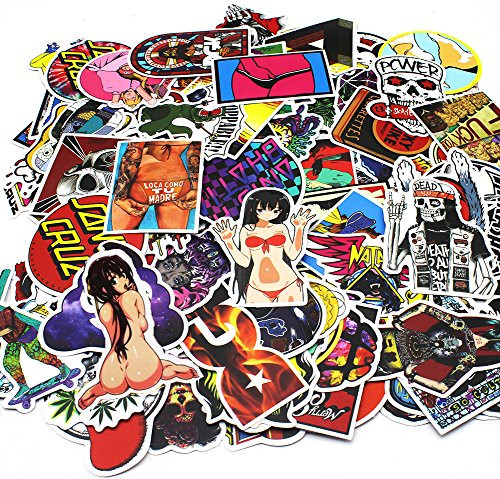 Nuoxinus Car Stickers 100 PCS Waterproof Graffiti Vinyl Stickers, Cool Laptop Stickers Motorcycle Bicycle Luggage Decal Graffiti Patches Skateboard Stickers - Not Repeat Random Sticker Pack