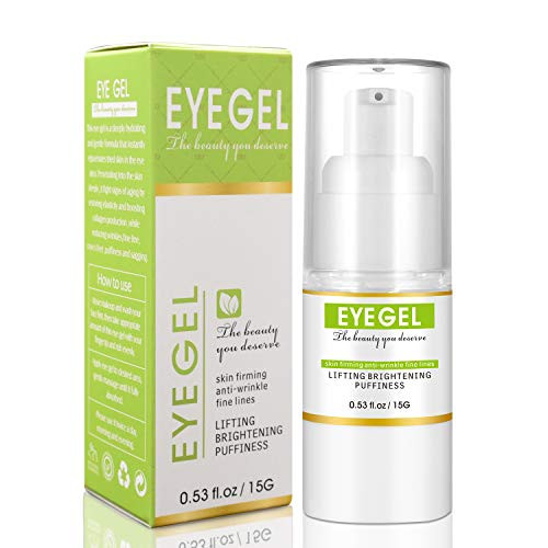 Eye Gel Cream Under Eye Treatment Moisturizing Anti Aging Wrinkle with Airless Pump Bottle Reduce Dark Circles Puffiness Bags Fine Lines Skin Firming Lifting Brightening Under and Around Eyes