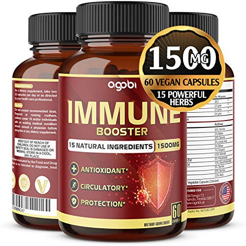 Daily Immune System Booster Supplement for Adults 1500mg - A Natural Immune Defense Promotes Healthy Stress and Inflammatory Response with 15 Herbal Complex - 60 Veggie Capsules Daily Immune System Booster Supplement for Adults 1500mg - A Natural Immune Defense Promotes Healthy Stress and Inflammatory Response with 15 Herbal Complex - 60 Veggie Capsules