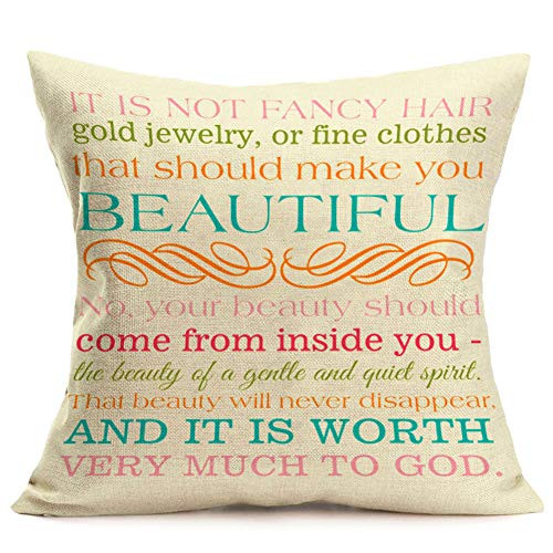 Asamour Inspirational Quotes Cotton Linen Throw Pillow Case Cushion Cover Warm and Healing Lettering Pillow Sham Home Sofa Decor Pillowcase 18x18 Beauty of Mind Asamour Inspirational Quotes Cotton Linen Throw Pillow Case Cushion Cover Warm and Healing Lettering Pillow Sham Home Sofa Decor Pillowcase 18x18 Beauty of Mind