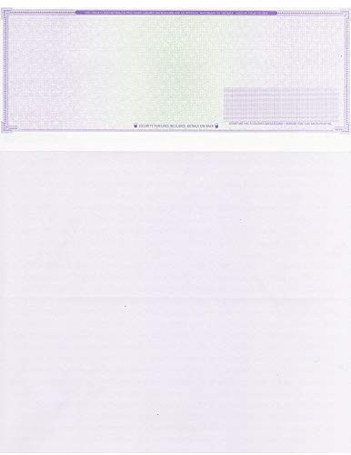 50 Blank Check Stock - Check on Top Mazed - Paper Weight  70High Security Check Paper Purple Mazed
