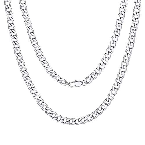 316L Stainless Steel Necklace Heavy Link Gold Curb Cuban Chain 24inches Men Boy Jewelry