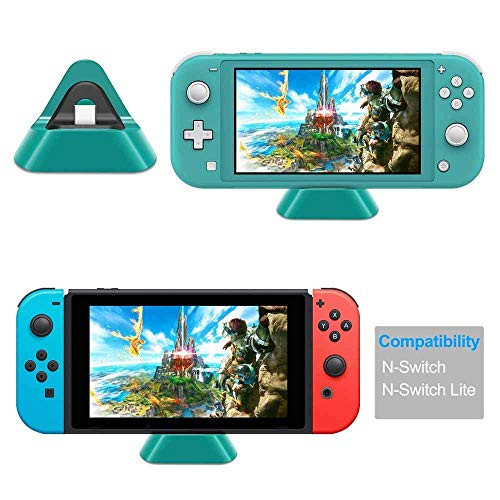 leonnn Protable Charging Dock for Nintendo Switch Lite 2019 Stable Support Stand Charging Station for Switch Lite with Type C Input Port Turquoise