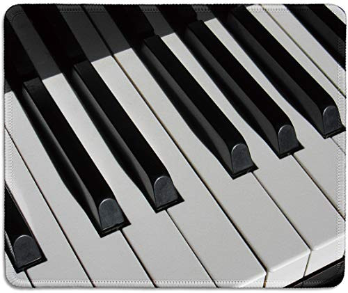 dealzEpic - Art Mousepad - Natural Rubber Mouse Pad Printed with Closeup of Piano Keys - Stitched Edges - 9_5x7_9 inches