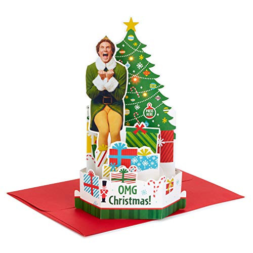 Hallmark Paper Wonder Elf Displayable Pop Up Christmas Card with Sound Buddy The Elf 999XSO1054 Hallmark Paper Wonder Elf Displayable Pop Up Christmas Card with Sound Buddy The Elf 999XSO1054