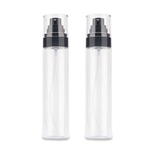 Yebeauty Small Spray Bottle 4oz 120ml 2 Pack Plastic Clear Empty Fine Mist Spray Bottles with Black Sprayer Refillable Containers for Essential Oils Liquids Perfumes Travel