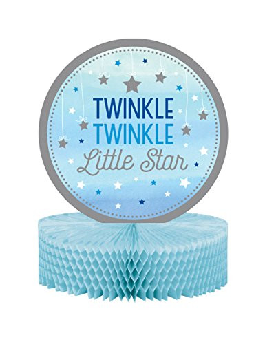 Creative Converting One Little Star Boy Honeycomb Centrepiece, Multicolor