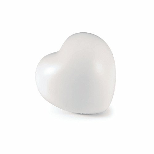 eBuyGB Anti Stress Reliever Ball Squeezy Toy Hand Exercise - Great for Relieving Stress and Tension White Heart