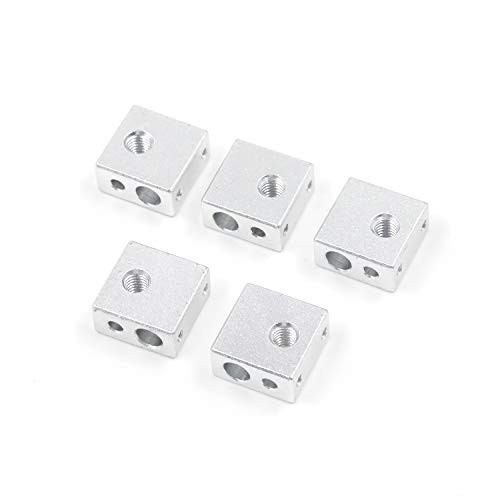 MTMTOOL M6 Aluminum Heater Block for MK7 MK8 3D Printer Extruder Pack of 5