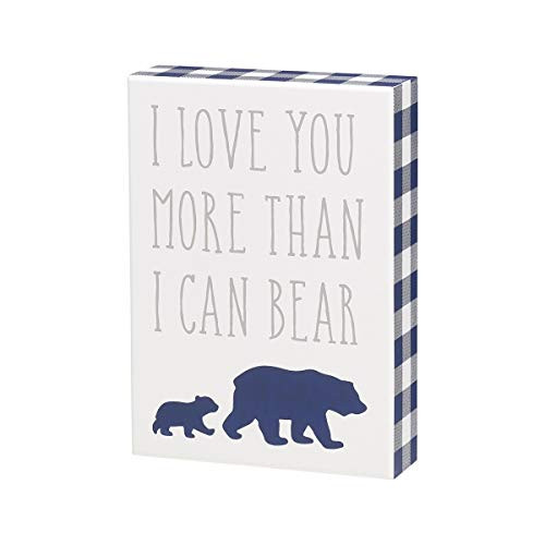 Collins Painting Plaid Animal Wood Block Sign for Childrens Decor I Love You