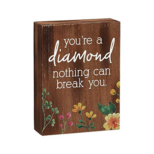 Collins Painting Inspirational Wood Grain Mini Block Sign 4 Nothing Can Break You