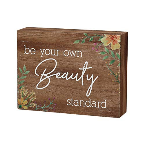 Collins Painting Inspirational Wood Grain Mini Block Sign 4 Be Your Own Beauty Standard