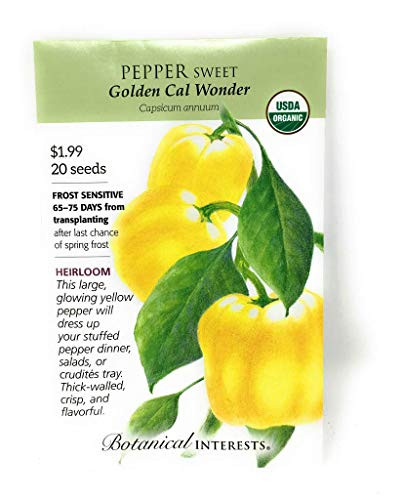BOTANICAL INTERESTS Organic Seed Pepper Sweet Golden Cal Won 1 EA