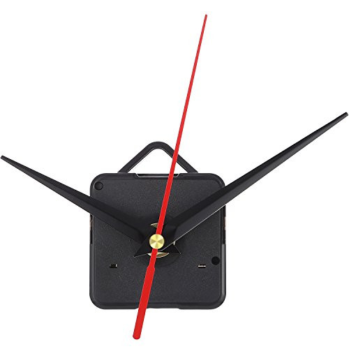 Mudder Quartz Clock Movement Mechanism, 3/25 Inch Maximum Dial Thickness, 1/2 Inch Total Shaft Length (Black and Red)