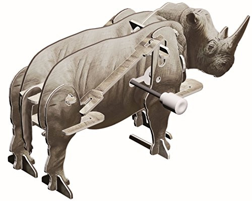 Smithsonian Mini 5" Rhinocerous 3D Build & Play Motorized Puzzle