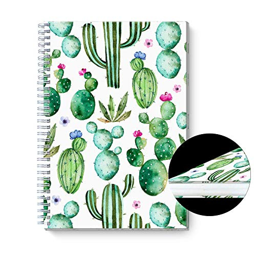 Fresh Cactus - A5 Clothed Spiral Notebook - Ruled NotebookJournal - Lined Journal - 5_83 X 8_27 Durable Books - College Ruled Spiral NotebookJournal - Coated Paper Cover Journal