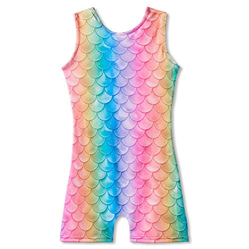 MYQFF Gymnastics Leotards for Girls Mermaid Pretty Tumbling Biketards Dance Clothes Unitards Size 78 7-8 Year Old