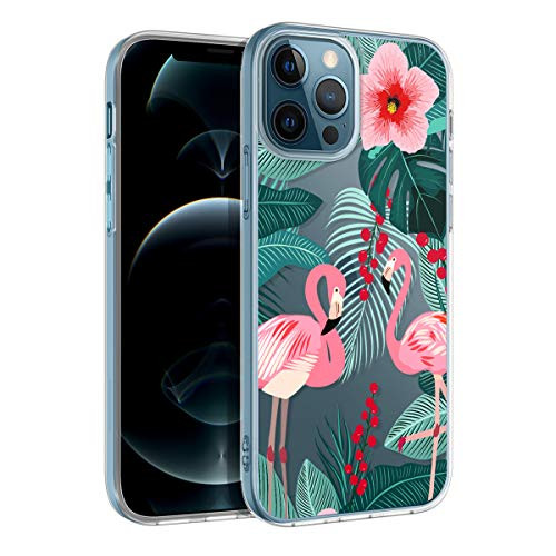 Hekodonk Compatible iPhone 12 Pro Max 6_7 2020 CaseClear Design TPU Bumper Protective Silicone Shockproof Flexible Anti-Scratch Cover for Apple iPhone 12 Pro Max 6_7 2020 Flamingo