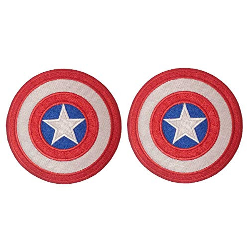2Pcs Captain America Embroidered Patch Iron on Logo Vest Jacket Cap Hoodie Backpack Patch Iron Onsew on Patch