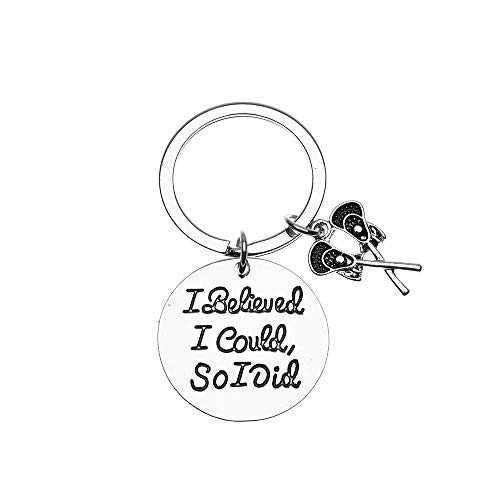 Sportybella Lacrosse Keychain- Lacrosse I Believed I Could So I Did Jewelry for Lacrosse Players