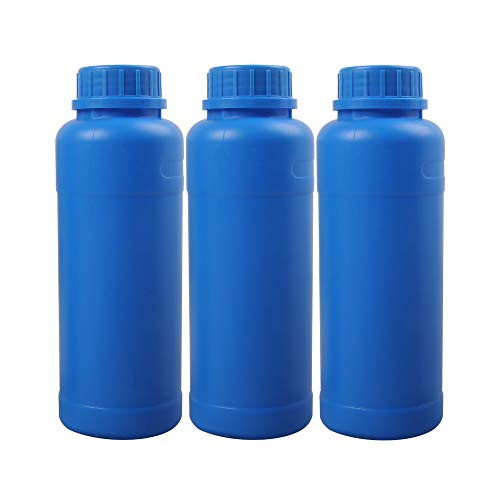 3X 500ml Darkroom Chemical Storage Bottles with Caps Film Photo Developing Processing Equipment Blue