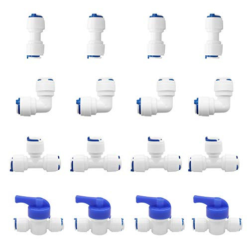 Beduan Water Push to Connect Quick Connect Fitting 14 Tube OD for RO Water Reverse Osmosis System Water Tube Fitting Ball Valve T L I Combe Pack of 16 Beduan Water Push to Connect Quick Connect Fitting 14 Tube OD for RO Water Reverse Osmosis System Water Tube Fitting Ball Valve T L I Combe Pack of 16