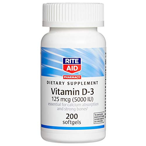 Rite Aid Pharmacy Vitamin D-3 5000 IU Softgels - 200 Count