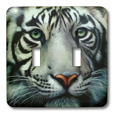 3dRose LLC lsp_18953_2 White Tiger Double Toggle Switch