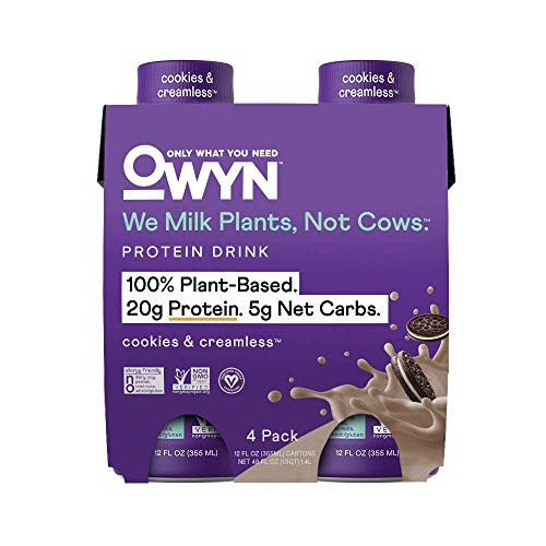 OWYN - 100 Vegan Plant-Based Protein Shakes Cookies N Cream 12 Fl Oz Pack of 4 Dairy-Free Gluten-Free Soy-Free Tree Nut-Free Egg-Free Allergy-Free Vegetarian OWYN - 100 Vegan Plant-Based Protein Shakes Cookies N Cream 12 Fl Oz Pack of 4 Dairy-Free Gluten-Free Soy-Free Tree Nut-Free Egg-Free Allergy-Free Vegetarian