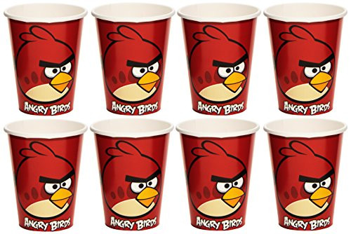 amscan Fun-Filled Angry Birds Birthday Party Paper Cups Pack of 8 Red 9 oz