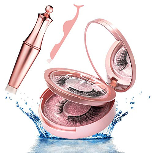 SHINING 3D Magnetic Lashes Set 1Pair2Pairs 5 Magnets Magnetic Eyelashes With Magnetic Eyeliner Waterproof and Smudge Resistant Reuseable Natural False Eyelashes Magnetic Eyelashes 2 Pair Set