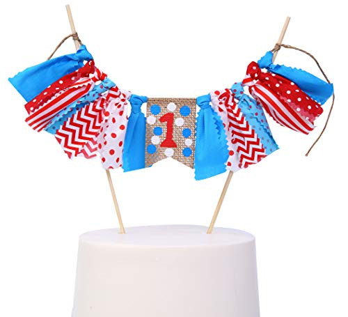 1st Birthday Cake Topper For Dr Seuss - Cake Topper Banner For 1st Birthday-First Birthday Decorations For Dr_ Seuss Party Supplies-Best Party Supplies