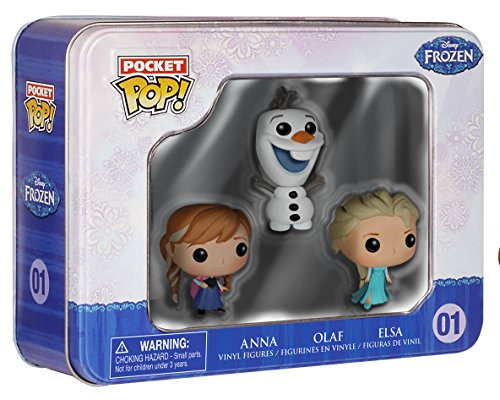 Funko Pocket Pop! Disney Frozen Mini Vinyl Figures Featuring Elsa, Anna & Olaf In Window Box Collector's Tin Funko Pocket Pop! Disney Frozen Mini Vinyl Figures Featuring Elsa, Anna & Olaf In Window Box Collector's Tin