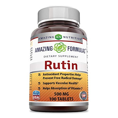 Amazing Formulas Rutin - 500mg Tablets Non-GMOGluten Free - Antioxidant Properties - Helps Absorption of Vitamin C - Supports Vascular Health* 100 Count Amazing Formulas Rutin - 500mg Tablets Non-GMOGluten Free - Antioxidant Properties - Helps Absorption of Vitamin C - Supports Vascular Health* 100 Count