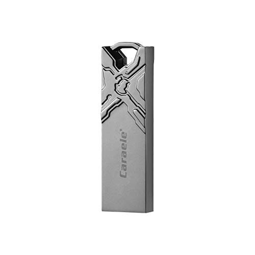 Caraele Waterproof 64 GB USB Flash Drive Memory Stick Metal Thumb Drive Data Storage Jump Drive 64GB Grey