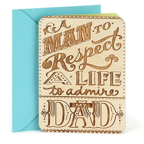 Hallmark Birthday Greeting Card for Dad (Wooden Etched Message)