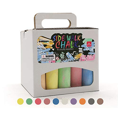 Sidewalk chalk 20 counts-10 colors washable outside chalk