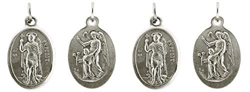 Lot of 4 St Expedit 1 Inch Silver Tone Catholic Patron Saint Medal