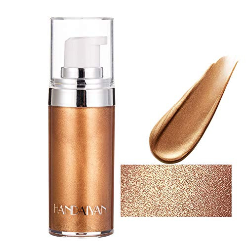 DAGEDA 4 Colors Liquid Illuminator 20ML Body Highlighter Makeup Smooth Shimmer Glow Liquid Foundation for Face   Body03 Bronze Gold
