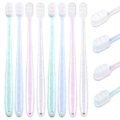Ruisita 8 Pack Soft Micro-nano Toothbrush Extra Soft Toothbrush Micro-nano Manual Toothbrush Ultra Soft Bristled Toothbrush with 20000 Soft Bristled for Sensitive Fragile Gums