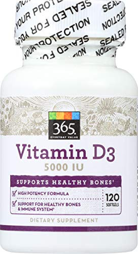 365 Everyday Value Vitamin D3 5000 IU 120 ct