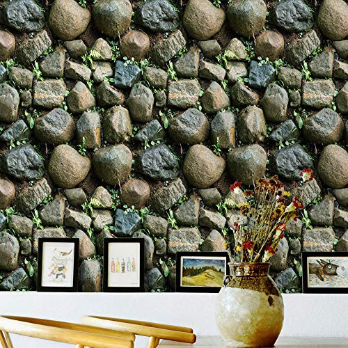 Stone Wallpaper Stone Vinyl Wallpaper Peel Stick Wallpaper Cobblestone Gravel Self-Adhesive Wallpaper for Wall Decor Film Roll17_7x236 Stone Wallpaper Stone Vinyl Wallpaper Peel Stick Wallpaper Cobblestone Gravel Self-Adhesive Wallpaper for Wall Decor Film Roll17_7x236